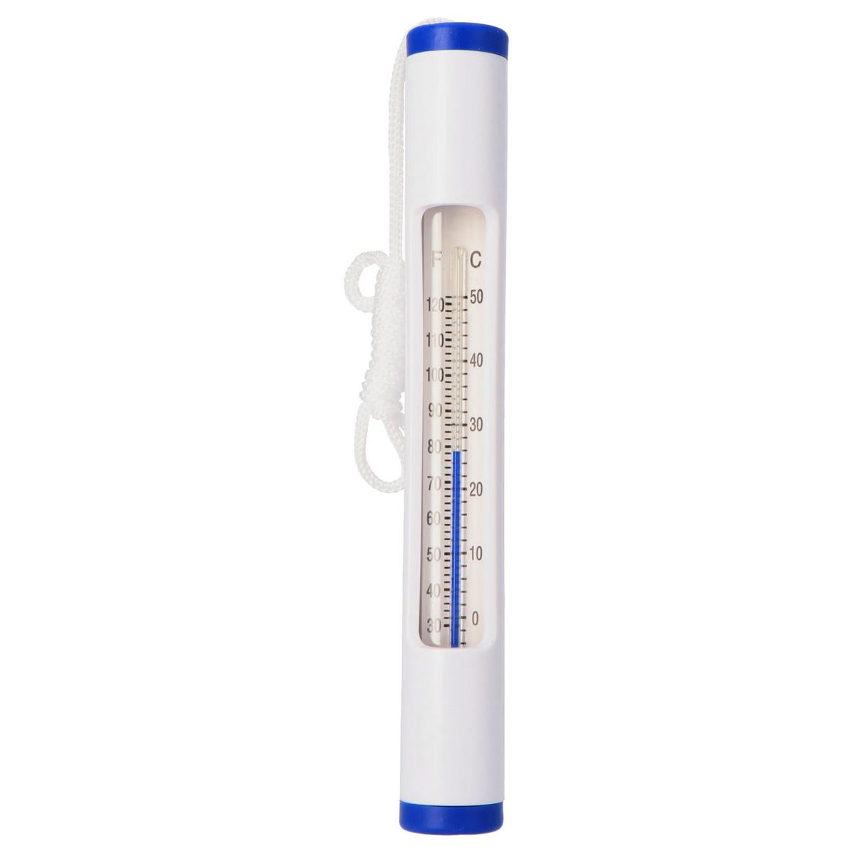 Thermomètre de piscine blanc avec cordon