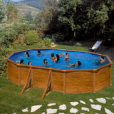 GRE Ovalformbeckenset Holzoptik Pacific 610 x 375 x 120 cm