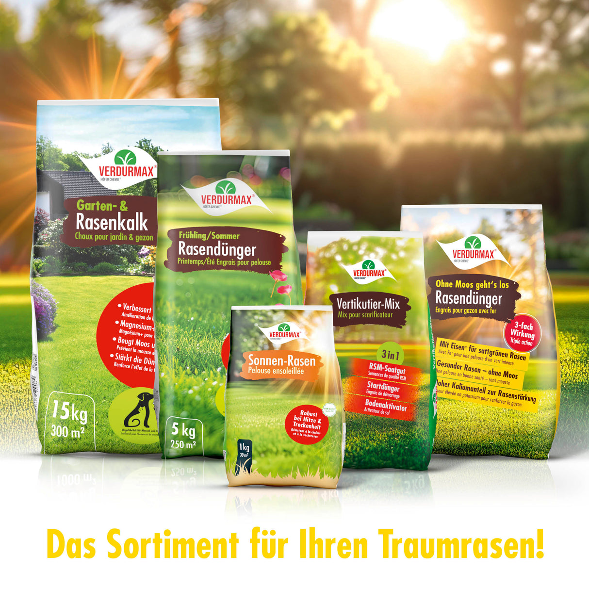 5 kg VERDURMAX® Rasendünger mit Eisen "Ohne Moos geht´s los"