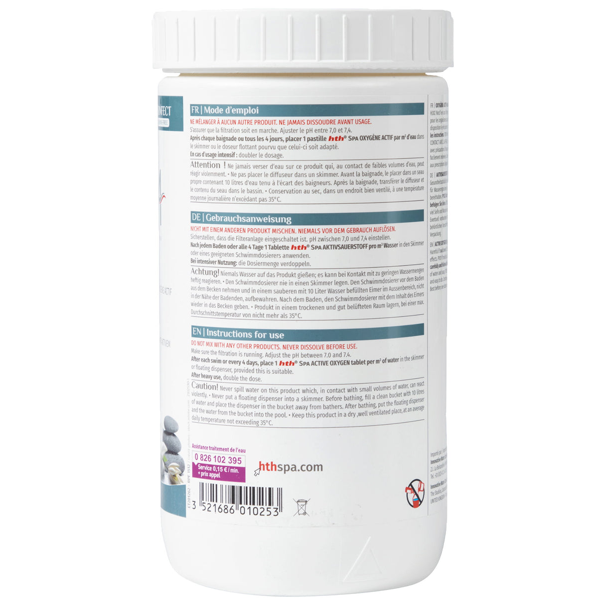 1,2 kg - hth® Spa COMPRIMÉS D'OXYGÈNE ACTIF 20g