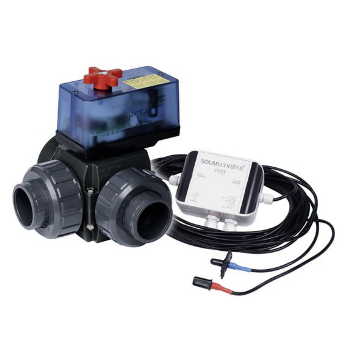 Dreiwege-Motor Kugelhahn PVC 50mm mit Differenztemp.-re