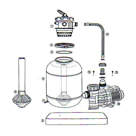 Standrohr mit Filterdüse für Top-Mount Filter Ø 400mm