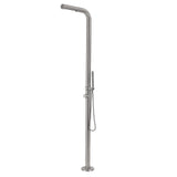 OKU Gartendusche Edelstahl V4A Flach mit Kopf- und Handbrause