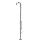 OKU Gartendusche Edelstahl V4A Gebogen mit Kopf- und Handbrause