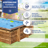 GRE Pool Komplettset aus Echtholz Braga Rechteck 815 x 421 x 146 cm