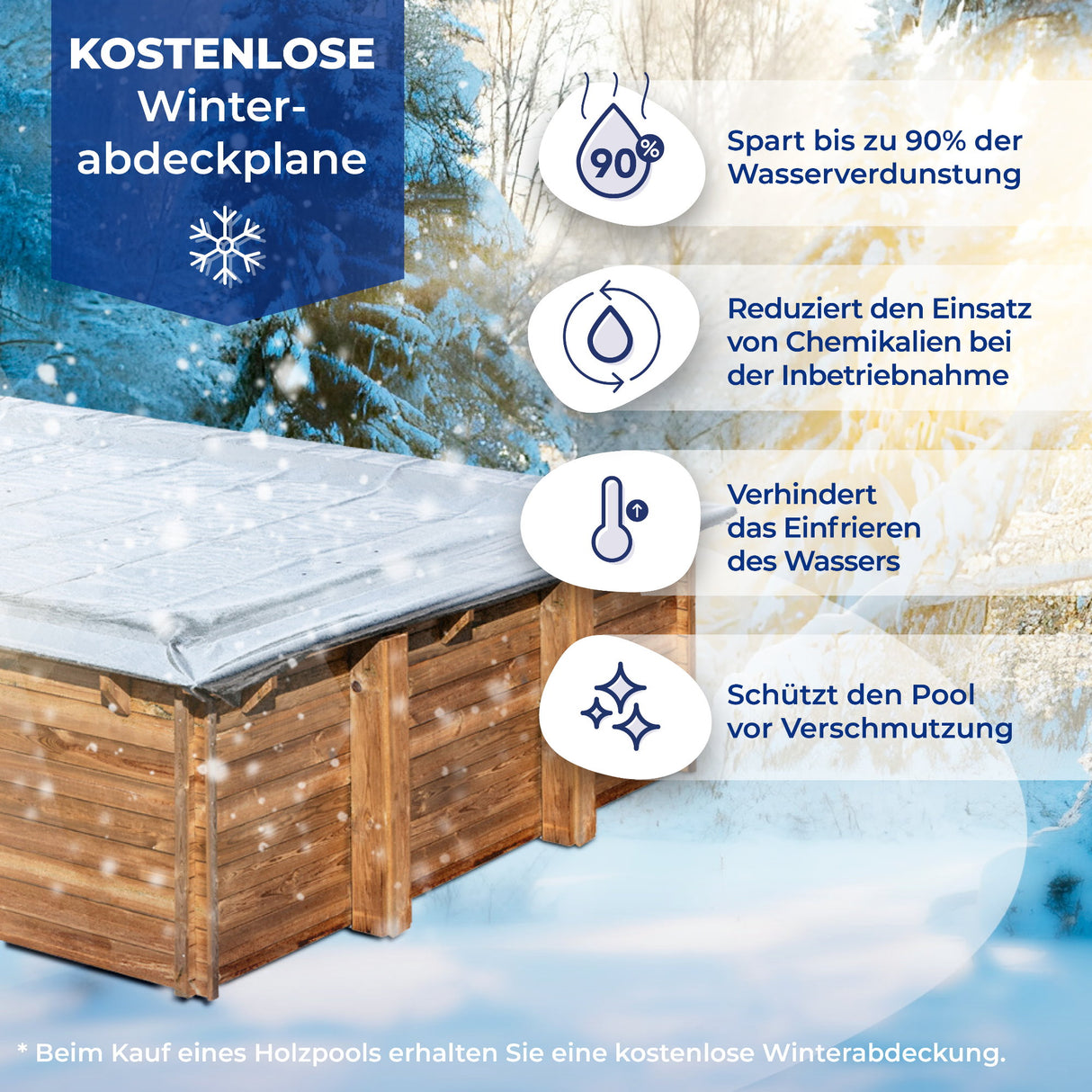 GRE Pool Komplettset aus Echtholz Mango Rechteck 618 x 320 x 130 cm