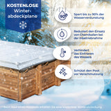 GRE Pool Komplettset aus Echtholz Mango Rechteck 618 x 320 x 130 cm