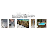 GRE Pool Komplettset aus Echtholz Safran 2 Oval 620 x 395 x 136 cm