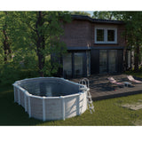 Ensemble piscine forme ovale GRE look nordique Islande OMEGA 730 x 375 x 132 cm