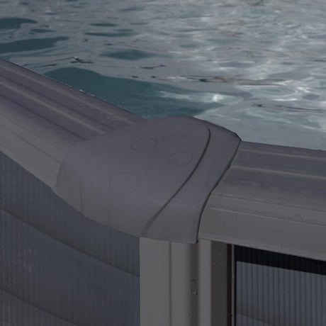 GRE Rundformbeckenset Anthrazitoptik Ø 350 x 132 cm