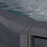 Ensemble piscine ronde GRE aspect graphite Kea Ø 460 x 120 cm