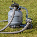 Ensemble piscine ronde GRE aspect graphite Kea Ø 460 x 120 cm