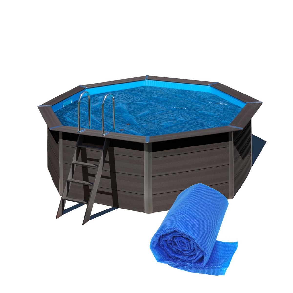 Couverture solaire GRE 400µm pour piscine composite forme ovale 524 x 386 x 124 cm