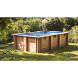 GRE Pool Komplettset aus Echtholz Papaya Rechteck 520 x 320 x 133 cm