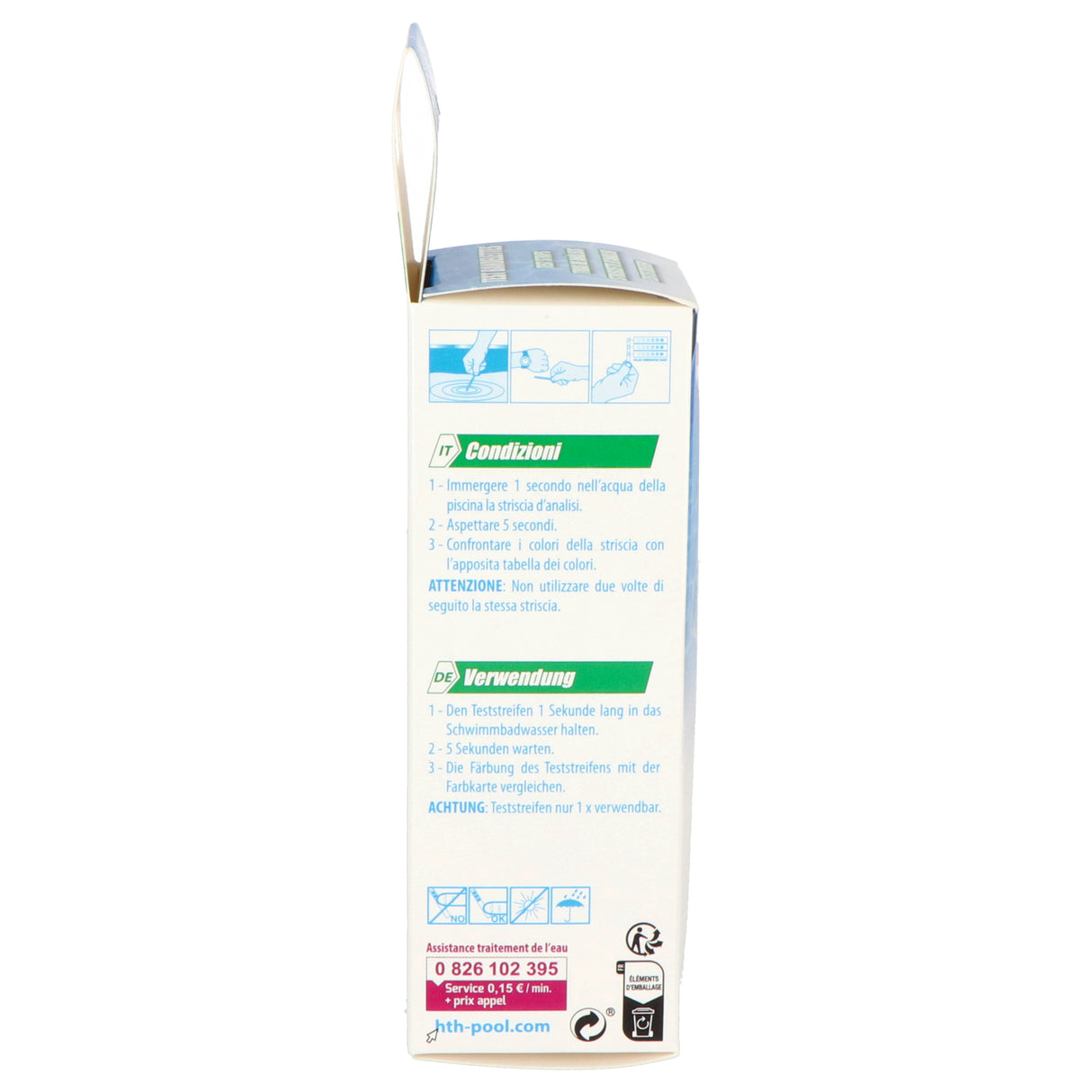 BANDELETTES DE TEST hth® Cl/pH/Br/tH/TAC/Cy (25 pièces)