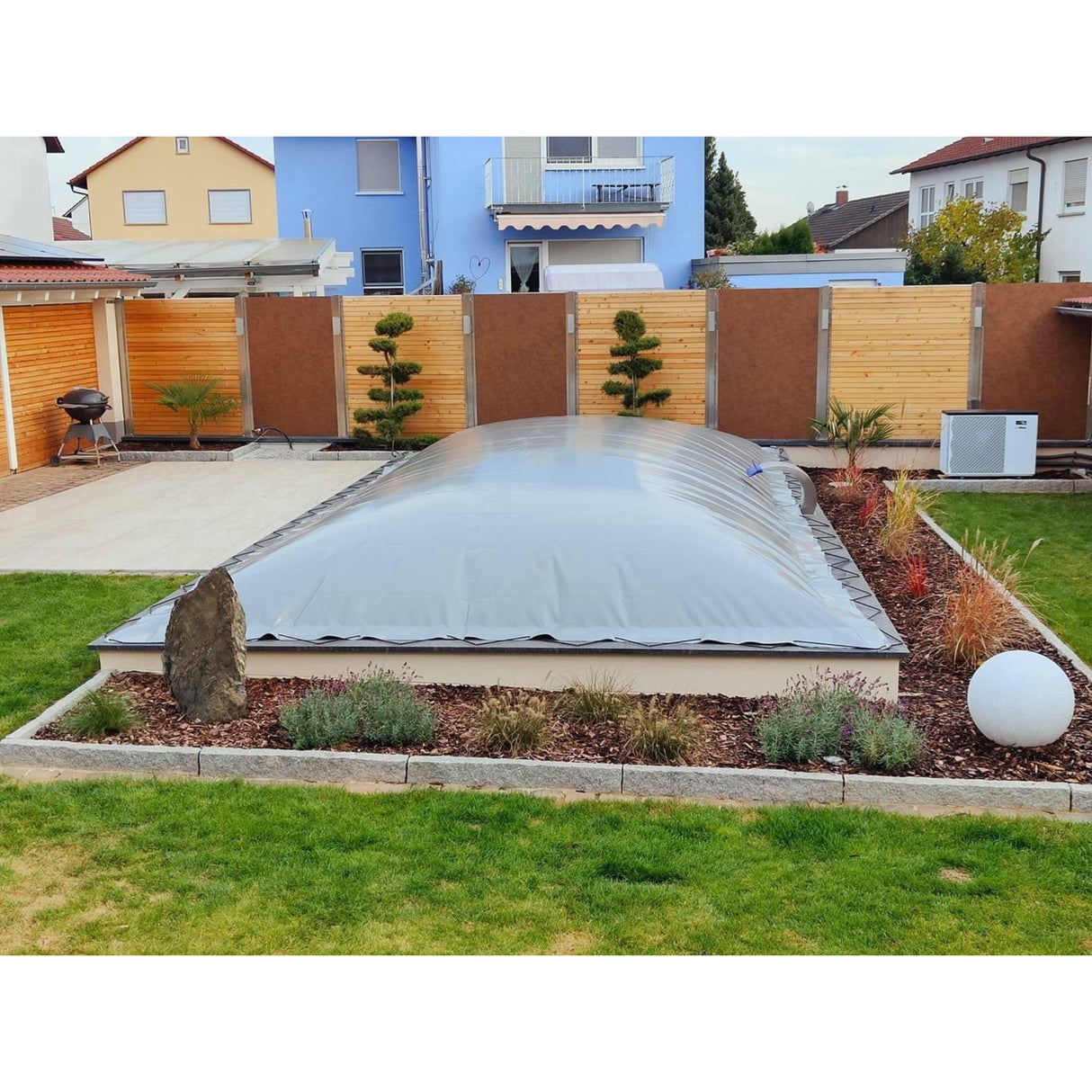 Aufblasbare Poolabdeckung für Rechteckbecken 8,00 x 4,00 m, Blau - B-Ware