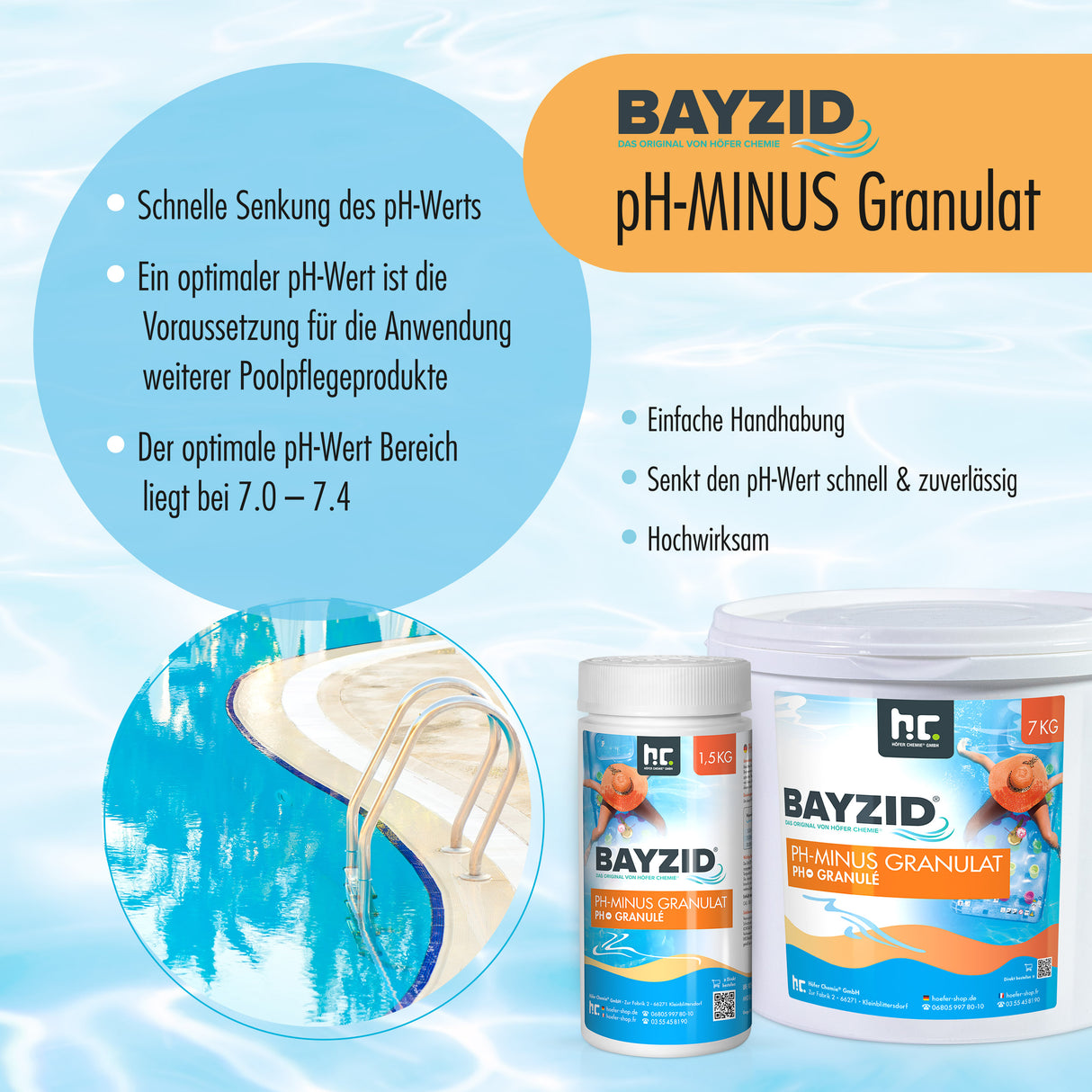 7 kg BAYZID® pH Minus granulés