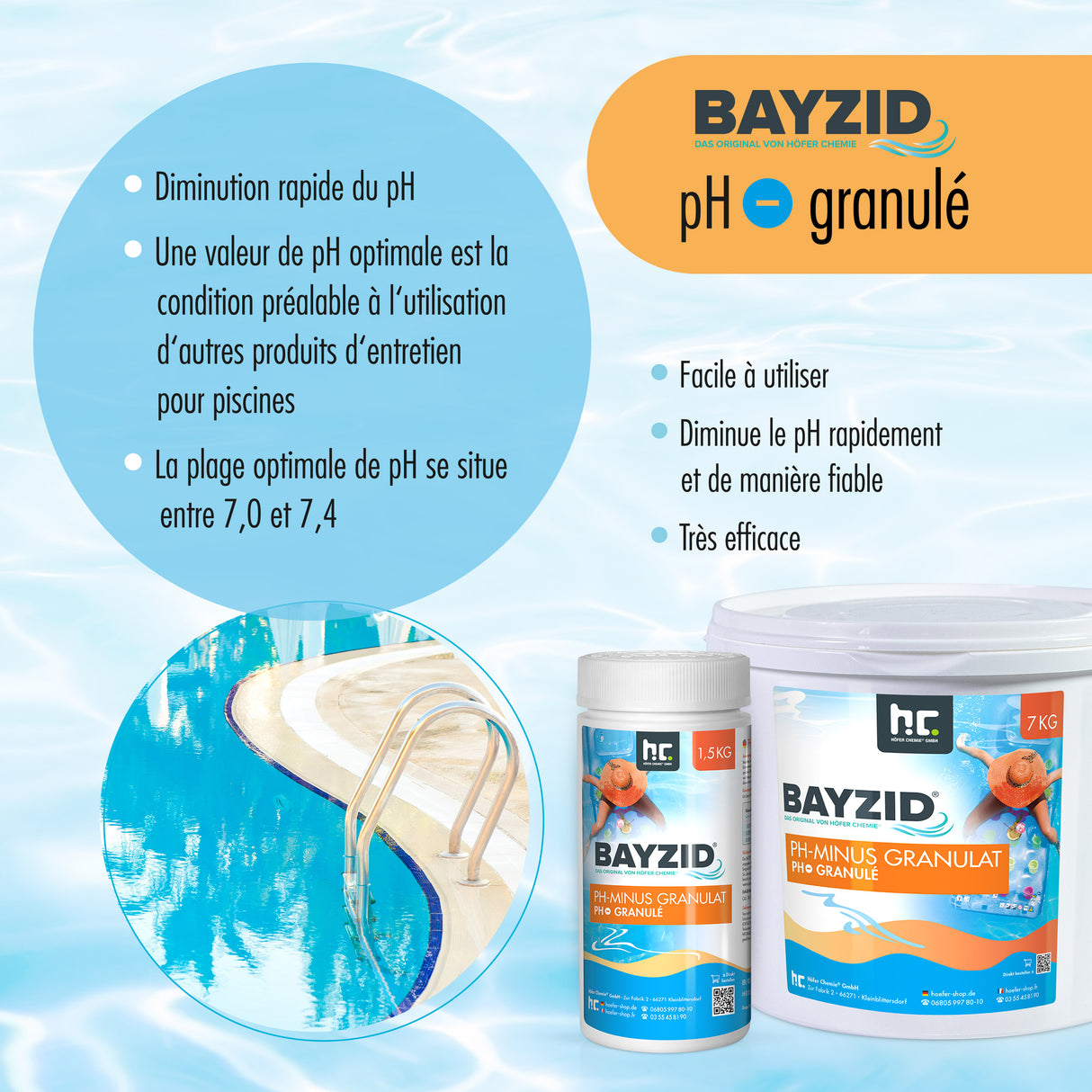 1,5 kg BAYZID® pH Minus granulés