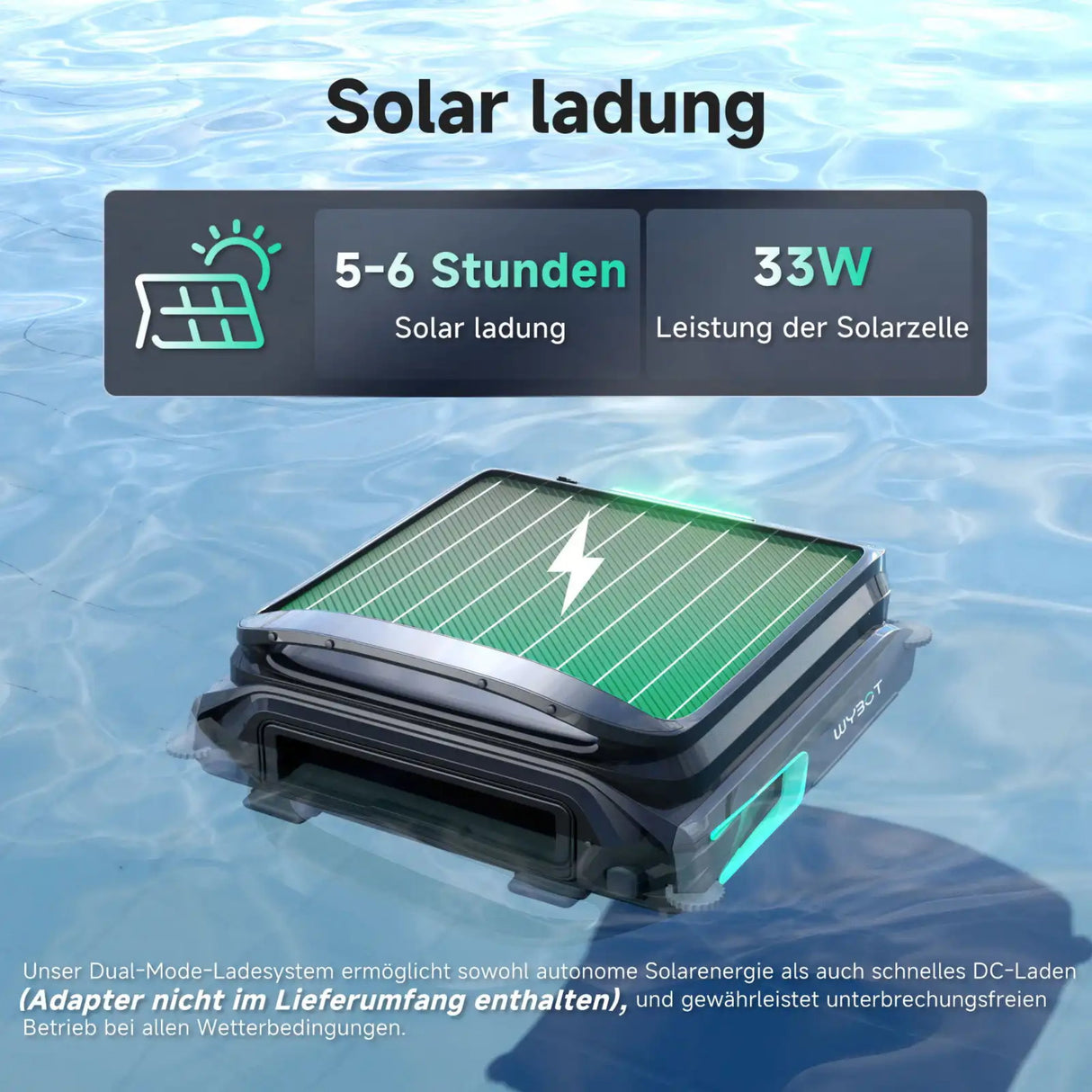 WYBOT F1 - Solar-Skimmer – Kabelloser Pooloberflächen­reiniger mit Akku-Power - B-Ware
