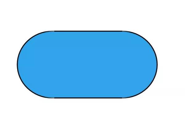 Poolfolie Ovalform in Standard Blau mit Keilbiese