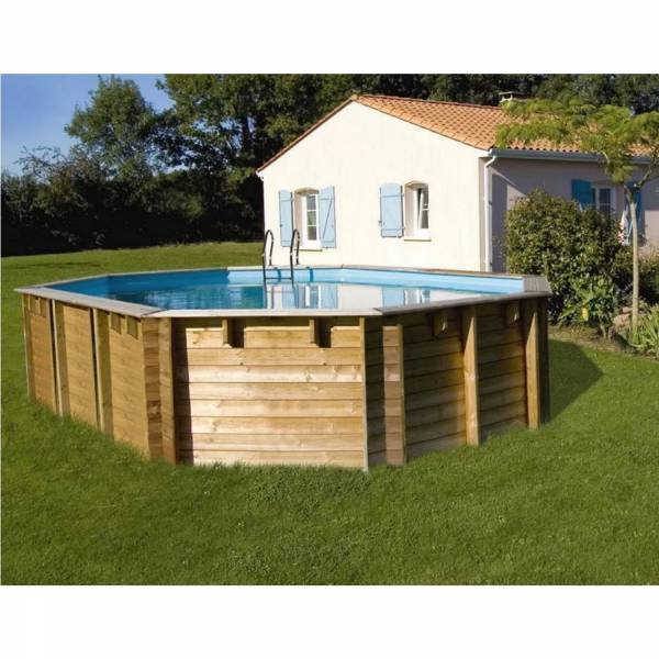GRE Pool Komplettset aus Echtholz Vermela Oval 672 x 472 x 146 cm