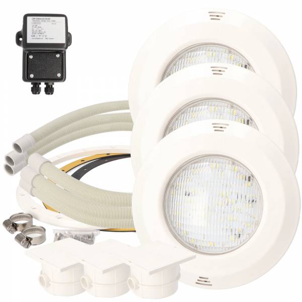 OKU Unterwasserscheinwerfer - 20W LED Kaltweiß - inkl. Sicherheitstrafo - SET 3