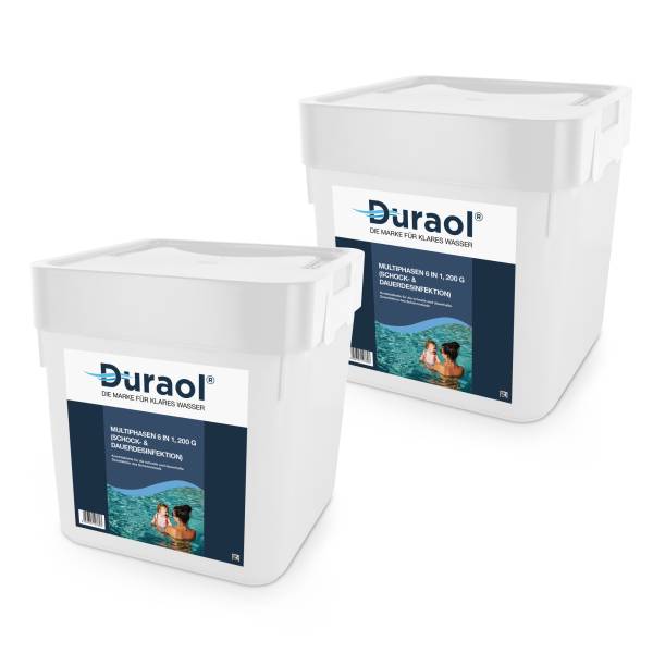 10 kg (2 x 5 kg) - Duraol® Multiphasen 6 in 1, 200 g (Schock- &amp; Dauerdesinfektion)