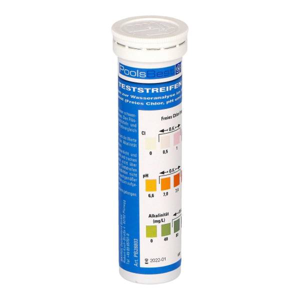 PoolsBest® Teststreifen pH/Chlor Dose mit 50 Streifen