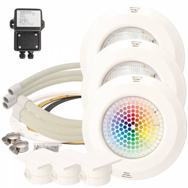 OKU Unterwasserscheinwerfer - 30W LED RGB - inkl. Sicherheitstrafo - SET 3